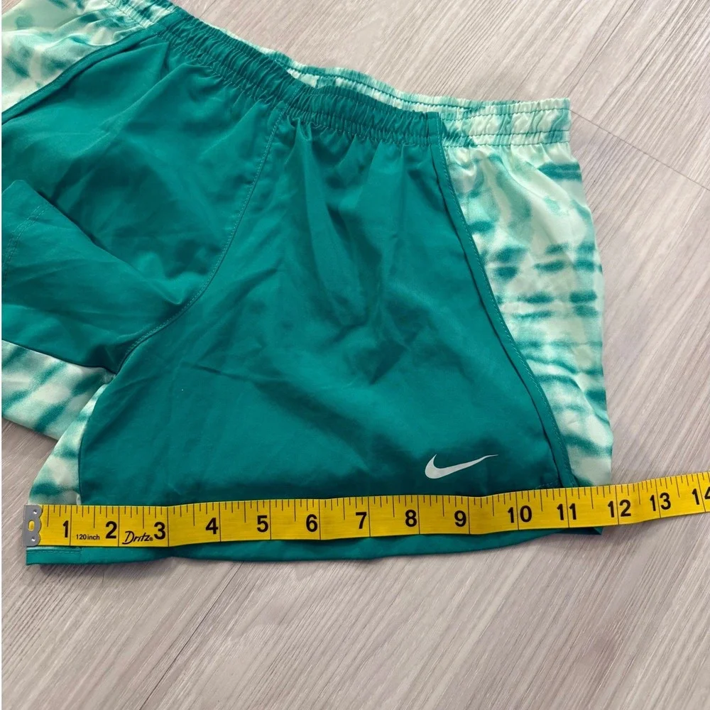 Nike Dri Fit Running Shorts Women's Large Teal Tie Dye Athletic Performance